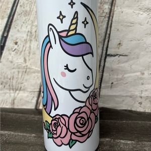 Unicorn Water Reminder 20 Ounce Skinny Tumbler New